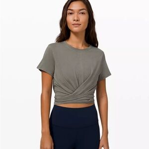 Lululemon Time to Restore Short Sleeve Wrap Crop Tee